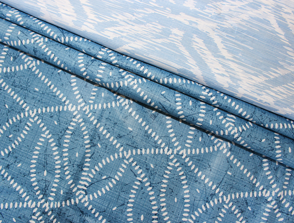 Тканина для постільної білизни Бязь "Gold" Lux "Абстрактний принт (блакитний) GL4084 (A+B) - (50м+50м) 