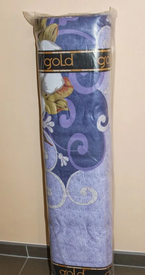 Ткань для постельного белья Бязь "Gold" Lux "Белые лилии (фиолетовый)" GL1085