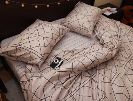 Полуторный набор постельного белья 150*220 из Сатина №062AB Черешенка™