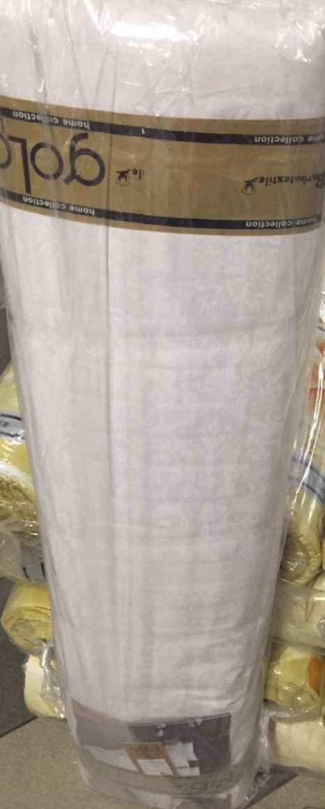Тканина для постільної білизни Бязь "Gold" Lux GL2237white біла з напиленням "завитки"