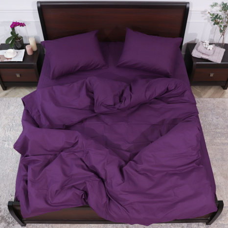 Двоспальний набір однотонної постільної білизни 180*220 із Бязі "Gold" №155527 Черешенка™