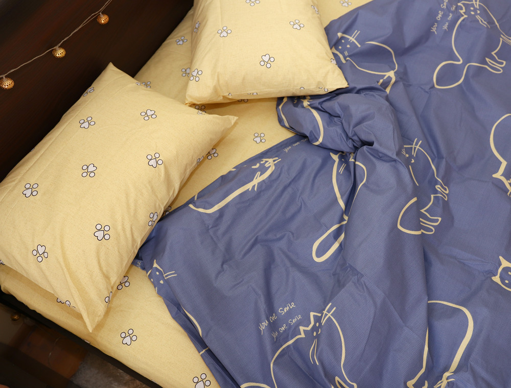 Полуторний набір постільної білизни 150*220 із Бязі "Gold" №154213AB Черешенка™