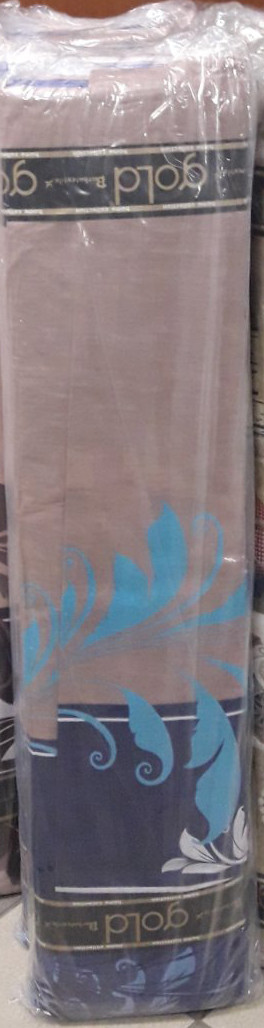 Ткань для постельного белья Бязь "Gold" "Цветочные вензельные узоры (синяя)" GLL3067blue