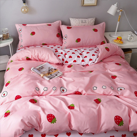 Полуторний набір постільної білизни 150*220 із Бязі "Gold" №151244AB Черешенка™