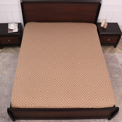 Простирадло на резинці (180*200*25) бежева геометрія №661505
