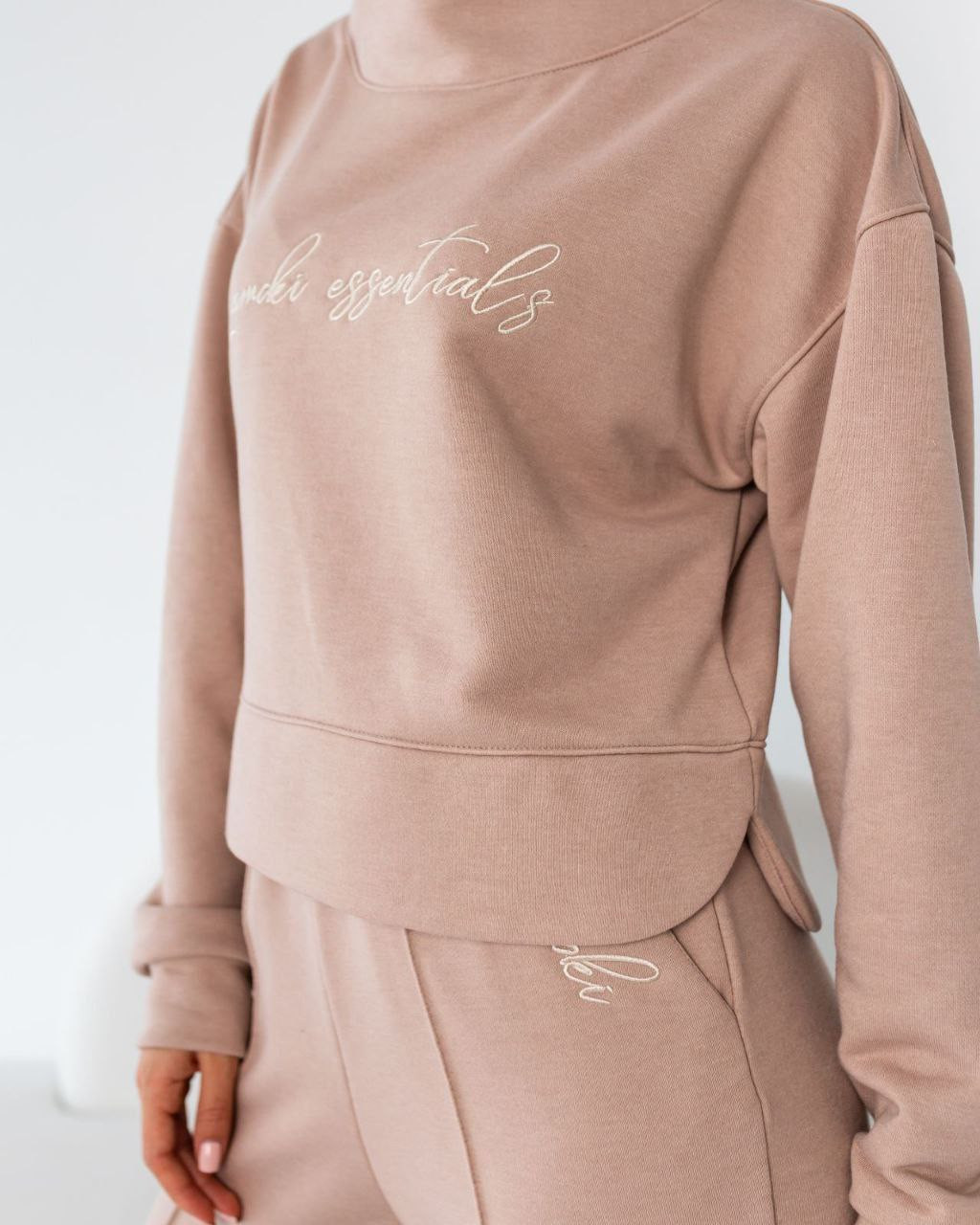 Жіночий костюм зі штанами палаццо (Розмір L) какао №231_0020