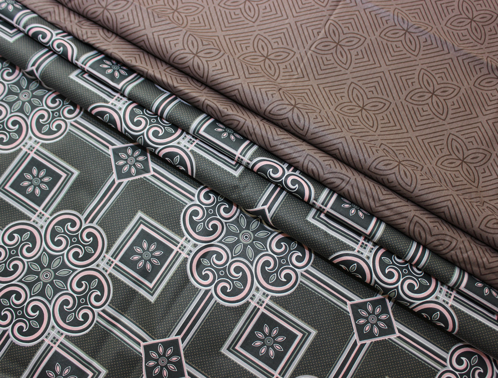 Ткань для постельного белья Бязь "Gold" Lux "Геометрический (графит)" GL1319 (A+B) - (50м+50м) 