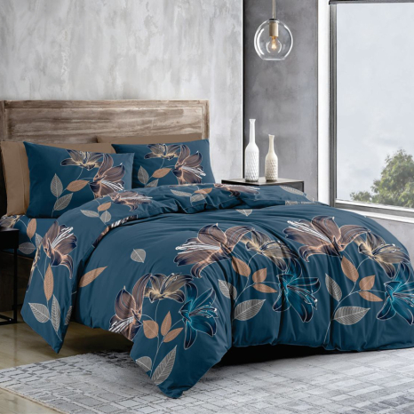 Ткань для постельного белья Бязь "Gold" Lux GL12370blue