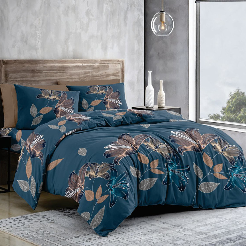 Ткань для постельного белья Бязь "Gold" Lux GL12370blue