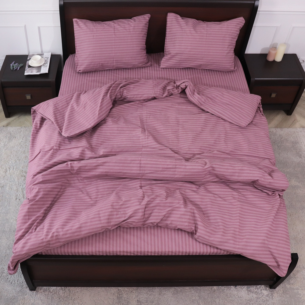 Сімейний набір однотонної постільної білизни із Бязі "Gold" №153308 Черешенька™