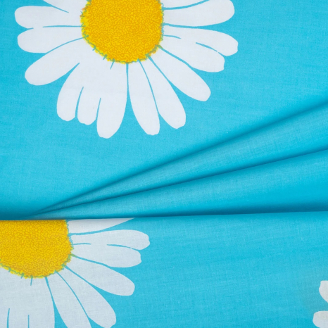 Тканина для постільної білизни Бязь "Gold" Lux "Білі квіти" GL1396 (A+B) - (50м+50м)