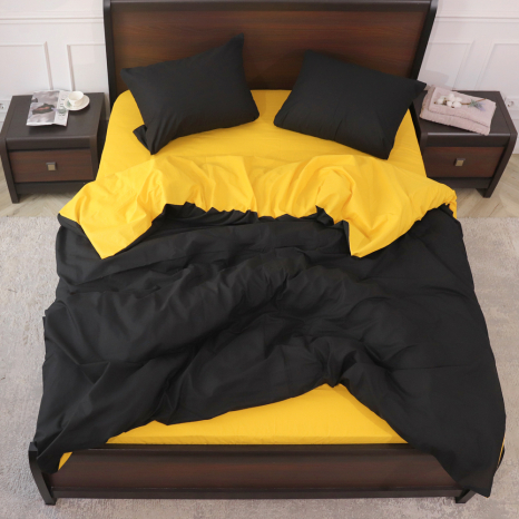 Сімейний набір однотонної постільної білизни із Бязі "Gold" №151565AB Черешенка™