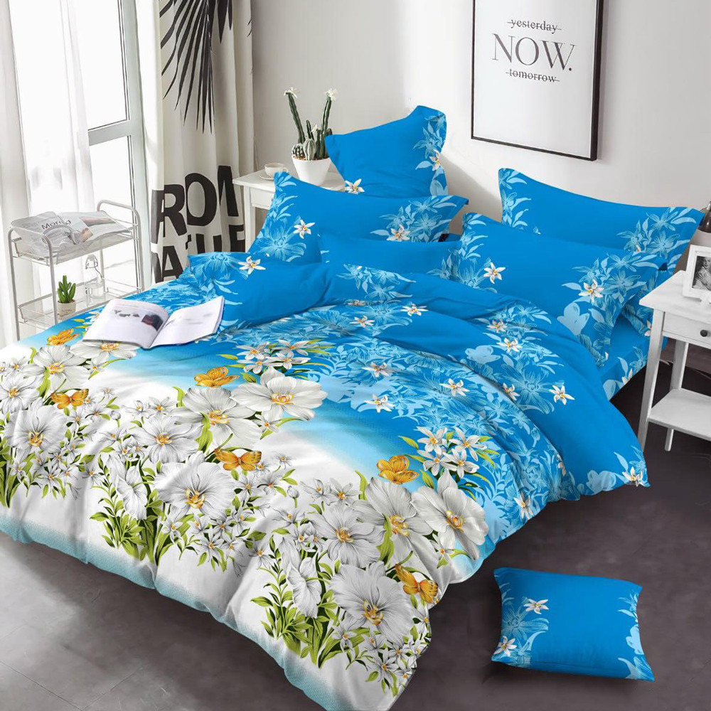 Тканина для постільної білизни Бязь "Gold" Lux GL17201blue