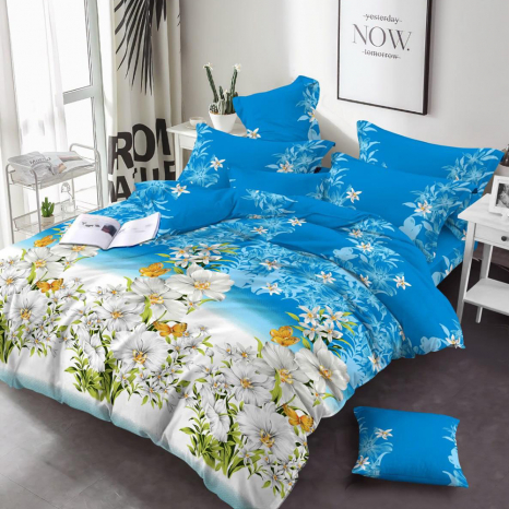 Тканина для постільної білизни Бязь "Gold" Lux GL17201blue