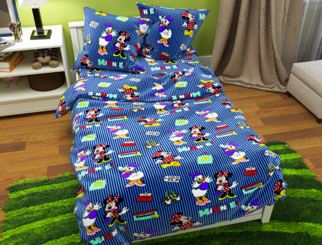 Ткань для постельного белья Бязь "Gold" Lux детская "Приключения Микки Мауса" GLB217