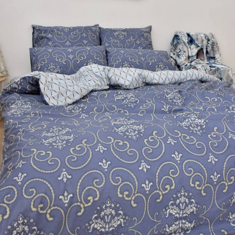 Тканина для постільної білизни Бязь "Gold" Lux "Вензельний завиток" GL3847