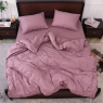 Семейный набор хлопкового постельного белья из Страйп Сатина №17-1511 Черешенка™