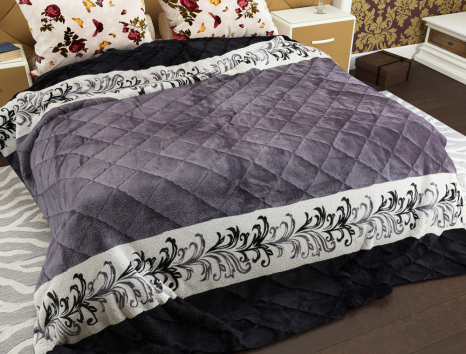 Євро флісове стьобане покривало №55027