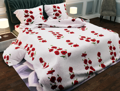 Полуторний набір постільної білизни 150*220 із Бязі "Gold" №156646 Черешенка™