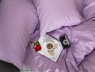 Семейный набор хлопкового постельного белья из Страйп Сатина №50333 Черешенка™