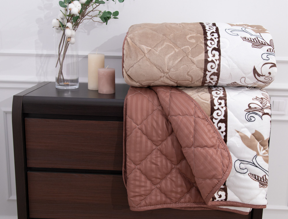 Євро-максі флісове стьобане покривало №55040