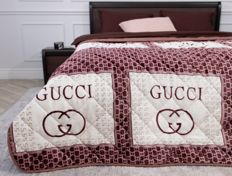 Двуспальное флисовое стёганое покрывало №55006