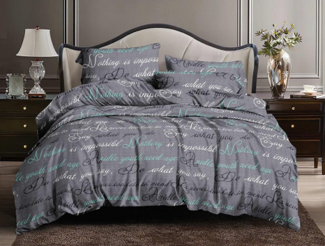 Полуторний набір постільної білизни 150*220 із полікотону №2013015 Черешенька™