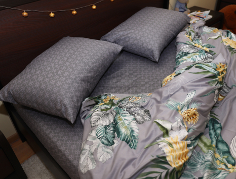 Полуторный набор постельного белья 150*220 из Сатина №032AB Черешенка™