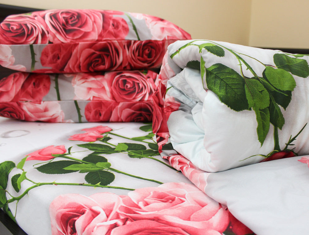 Євро-максі набір постільної білизни 200*220 із Ранфорсу №18809 Черешенка™