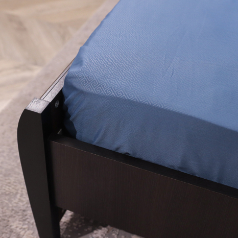 Простирадло на резинці (180*200*25) геометрія на синьому №2703