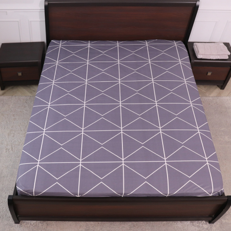 Простирадло на резинці (160*200*25) сіра геометрія №66867