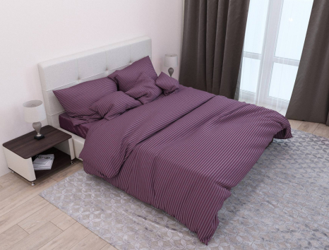 Ткань для постельного белья Страйп-сатин ST220-violet (60м)