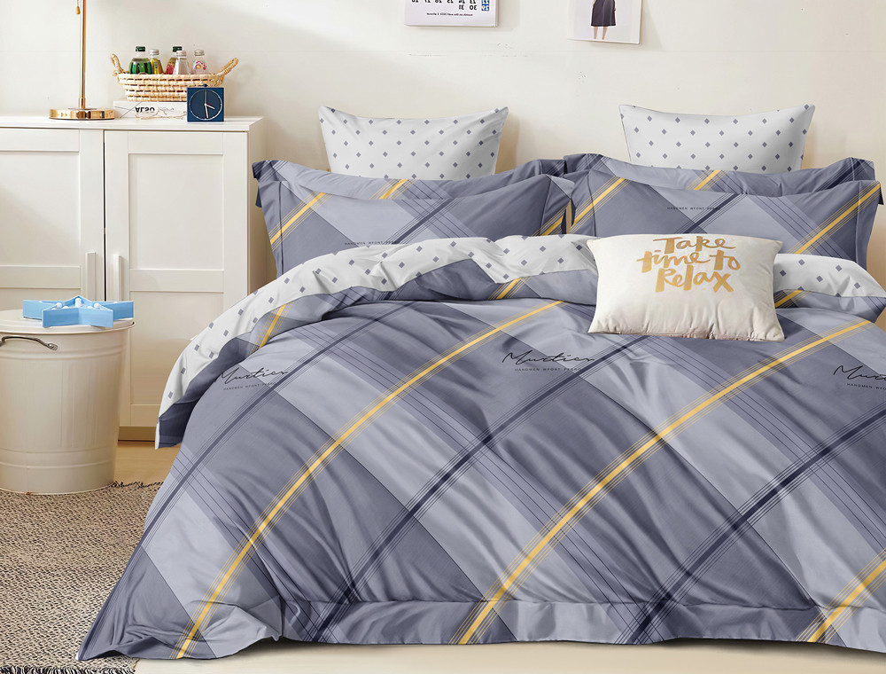 Полуторный набор постельного белья 150*220 из Сатина №44219AB Черешенка™