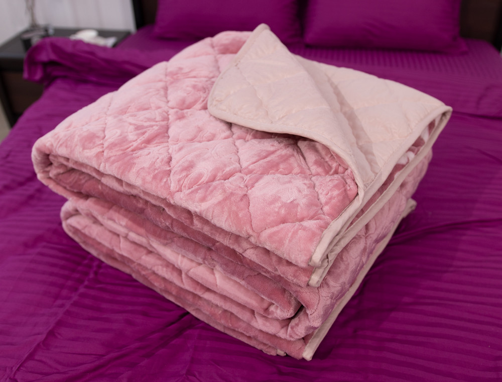 Євро флісове стьобане покривало №55043