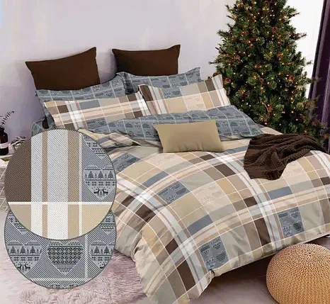 Тканина для постільної білизни Бязь "Gold" Lux GL11450grey (A+B) - (50м+50м)