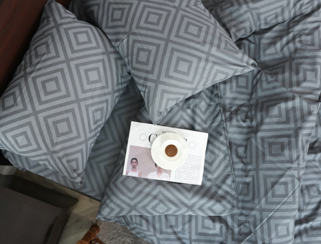 Евро макси набор постельного белья с ромбами 200*220 из Бязи "Gold" №158118 Черешенка™