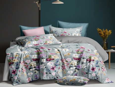 Двоспальний набір постільної білизни 180*220 із Сатину №016AB Черешенка™