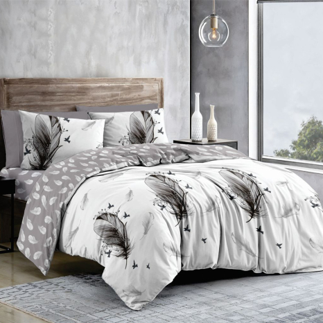 Тканина для постільної білизни Бязь "Gold" Lux GL2003grey (A+B) - (50м+50м)