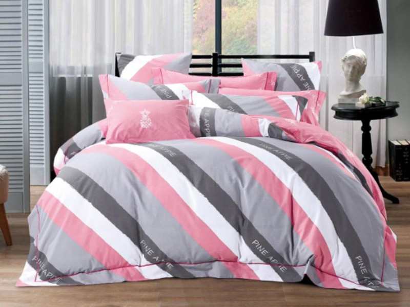 Тканина для постільної білизни Бязь "Gold" Lux "Ананас (рожевий)" GL1562 (A+B) - (50м+50м)