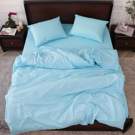 Полуторний набір однотонної постільної білизни 150*220 із Бязі "Gold" №155525 Черешенка™