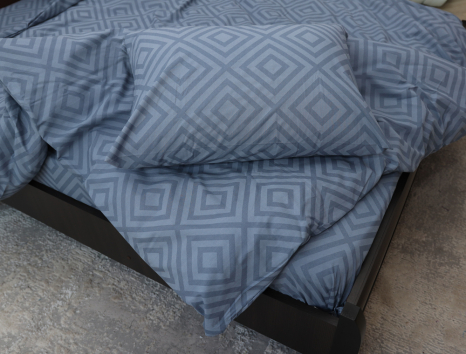 Двоспальний набір постільної білизни з ромбами 180*220 із Бязі "Gold" №51161 Черешенка™