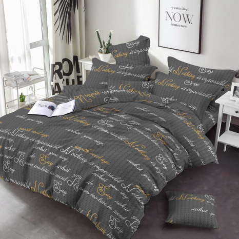 Тканина для постільної білизни Бязь "Gold" Lux GL1476grey