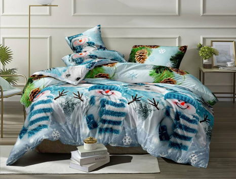 Двоспальний набір постільної білизни 180*220 із Сатину №3117 Черешенка™