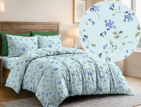 Ткань для постельного белья Бязь "Gold" Lux GL12461blue