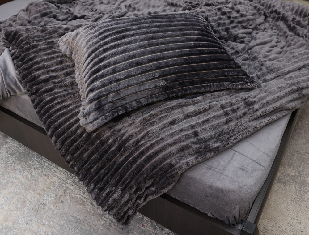 Полуторный набор постельного белья 160*200 из Плюш Велюра №800-05 Черешенка™