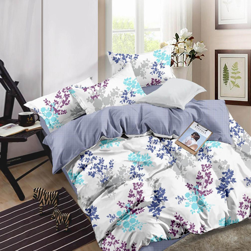 Тканина для постільної білизни Бязь "Gold" Lux "Кольоровий гербарій" GL1677 (A+B) - (50м+50м)