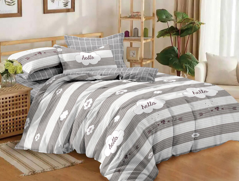 Полуторний набір постільної білизни 150*220 із Сатину №063АВ Черешенка™