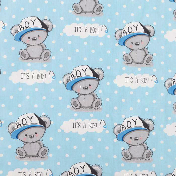 Ткань для постельного белья Бязь "Gold" Lux детская GLB2044blue