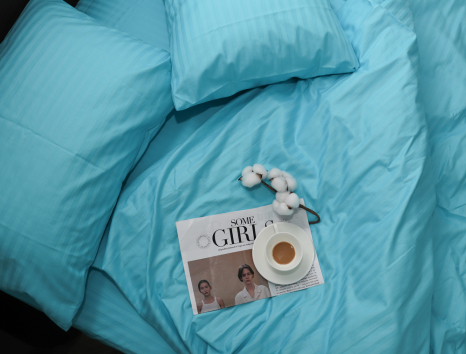 Семейный набор хлопкового постельного белья из Страйп Сатина №543618 KRISPOL™