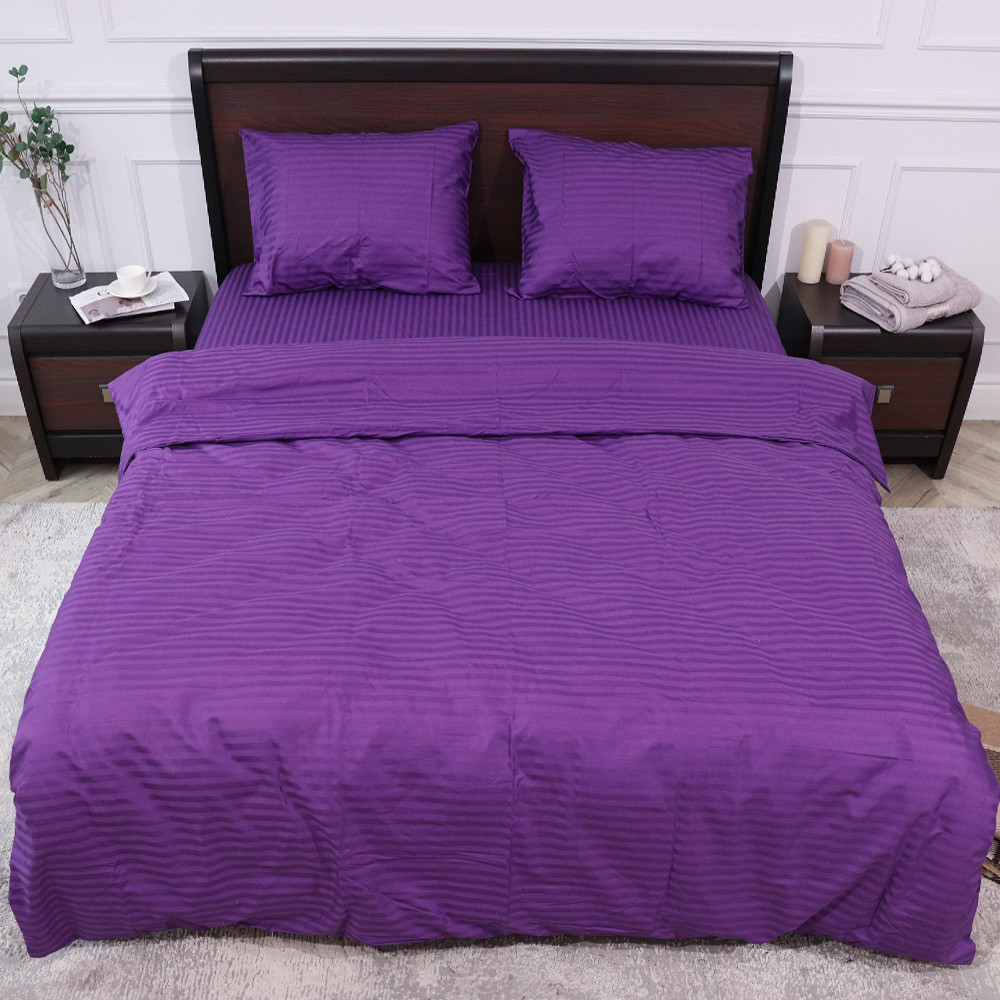 Сімейний набір постільної білизни зі Страйп Сатину №543218